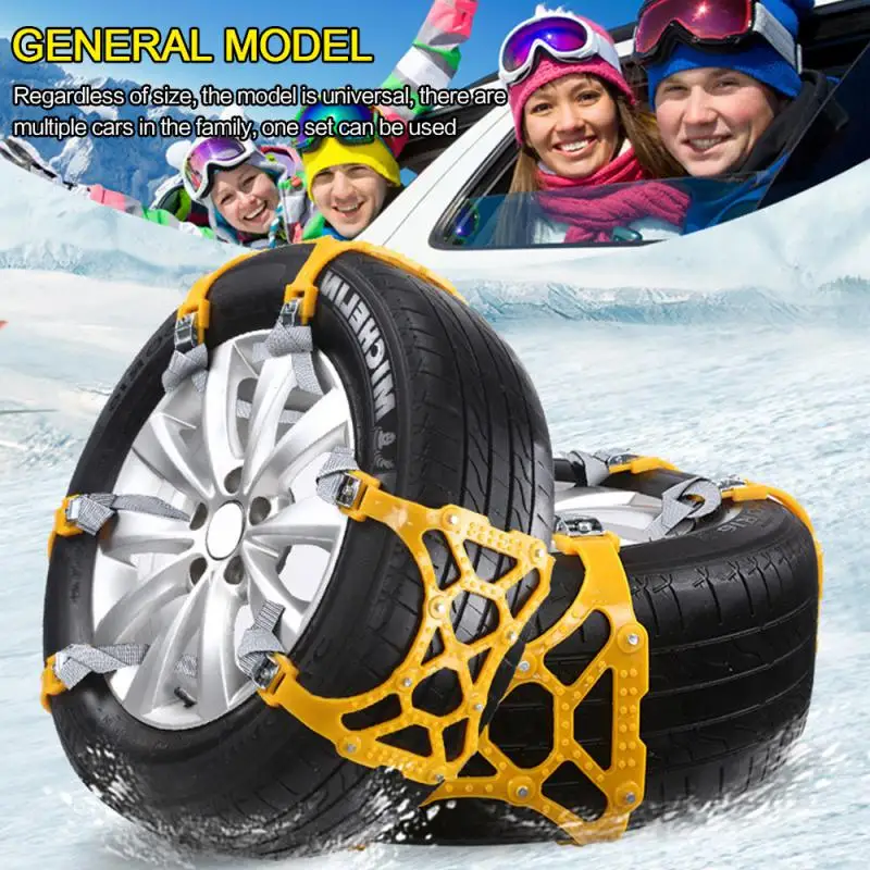 2024 Car Snow Tire Chains Mud Tyre Wheels Thick Anti-Skid Belt For Car/SUV/Truck Portable Easy To Mount Emergency Traction Car