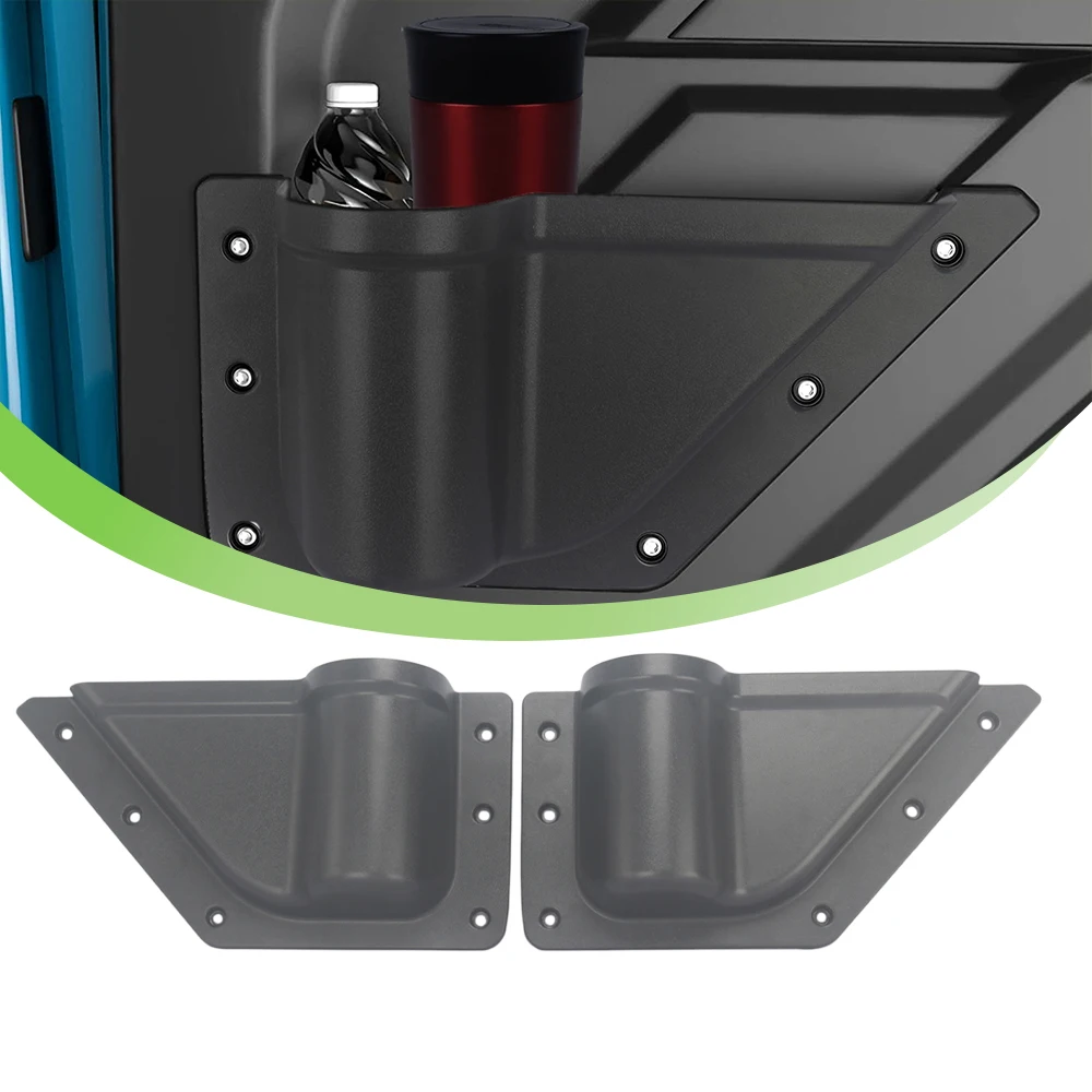 

Car Stowing Tidying Front Door Storage Box Mesh Organizer Cup Holder for Ford Bronco 2021 2022 2023 Interior Accessories Black