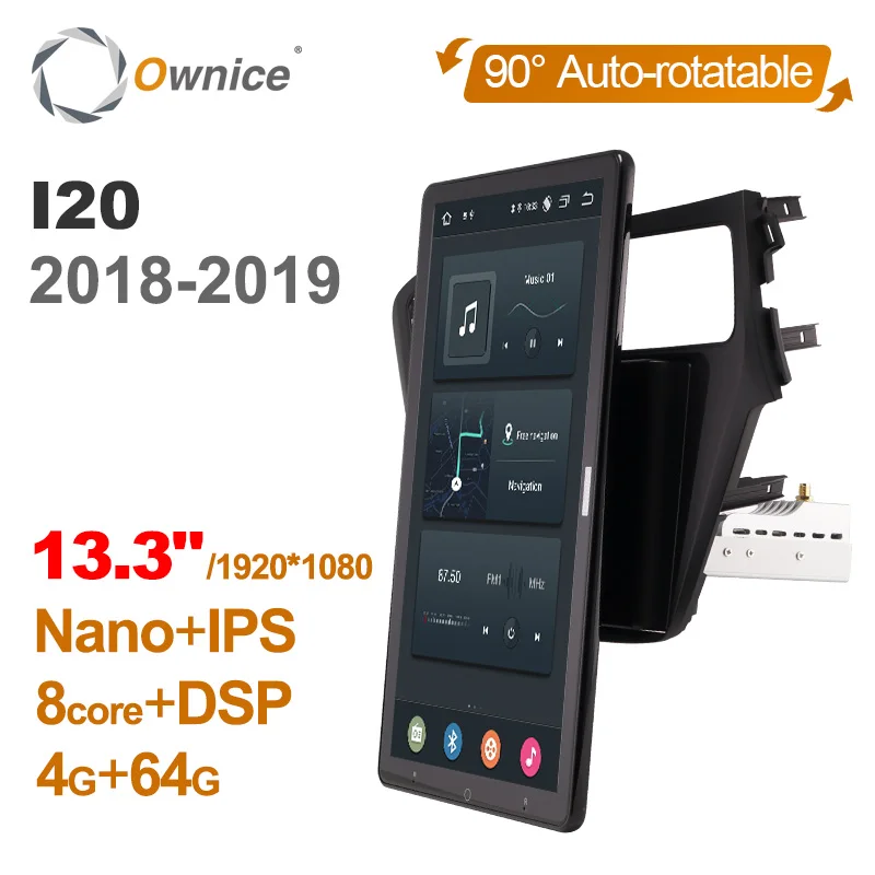 TS10 Android 12.0 Ownice Car Radio Auto for HYUNDAI I20 2018-2019 13.3