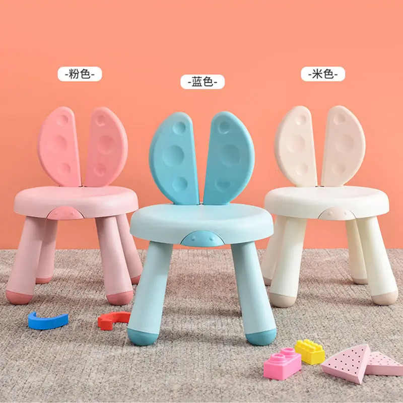 Silla para niños engrosada con respaldo, silla de comedor para bebés, silla pequeña de plástico, taburete pequeño antideslizante