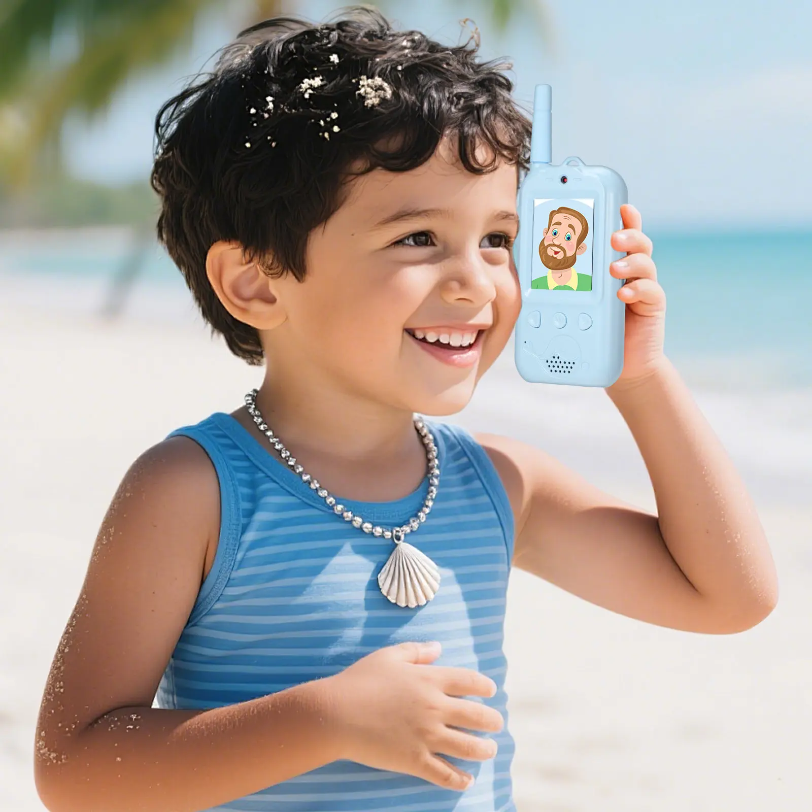 2Pcs Kids Video Walkie Talkies 2 Inch Screen Rechargeable Wireless Intercom System for Outdoor Camping Home Neighborhood