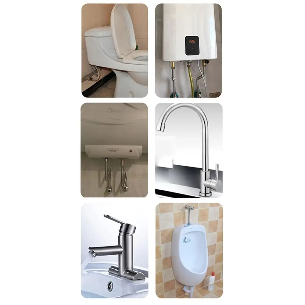 Silicone Gasket Plumbing Hose Corrugated with Wrench Bathroom Heater Connector Non-slip Installation Pipeline Protection