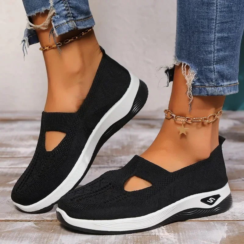 Summer Style Comfortable Casual Women's Shoes Fashion Soft Sole Breathable Hollow Flat Shoes Women Zapatos De Mujer Sneakers