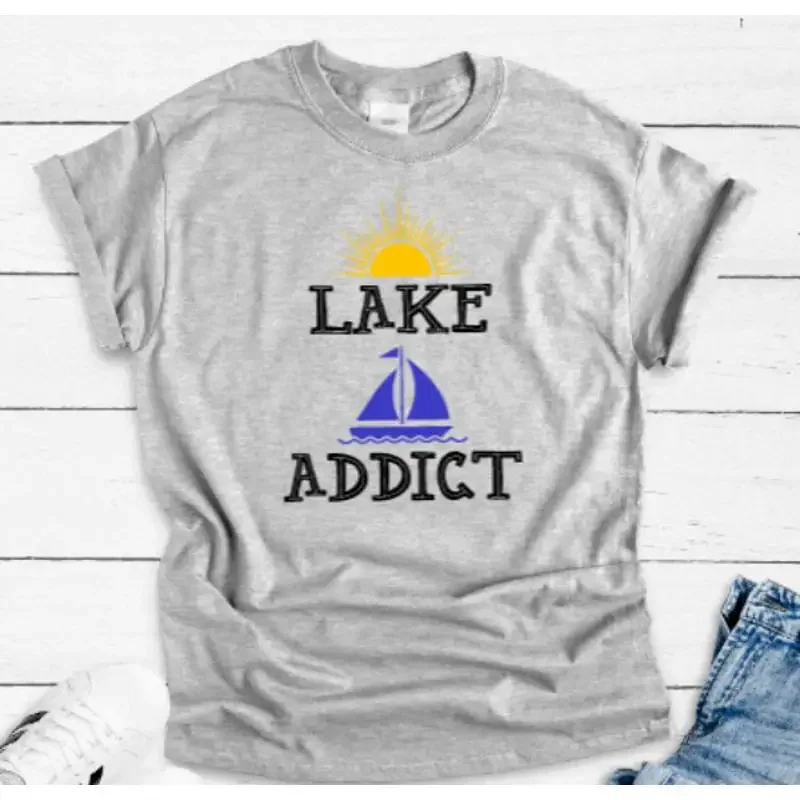 Lake Addict Gray T Shirt
