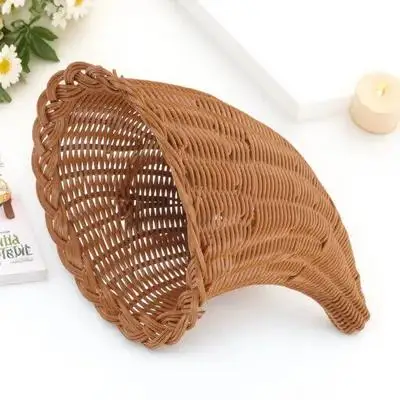 

Modern Woven Basket for Fruit Bread Snacks Storage Sundries Organizer Lightweight Strong No Odor Safe Home Restaurant Decor Use