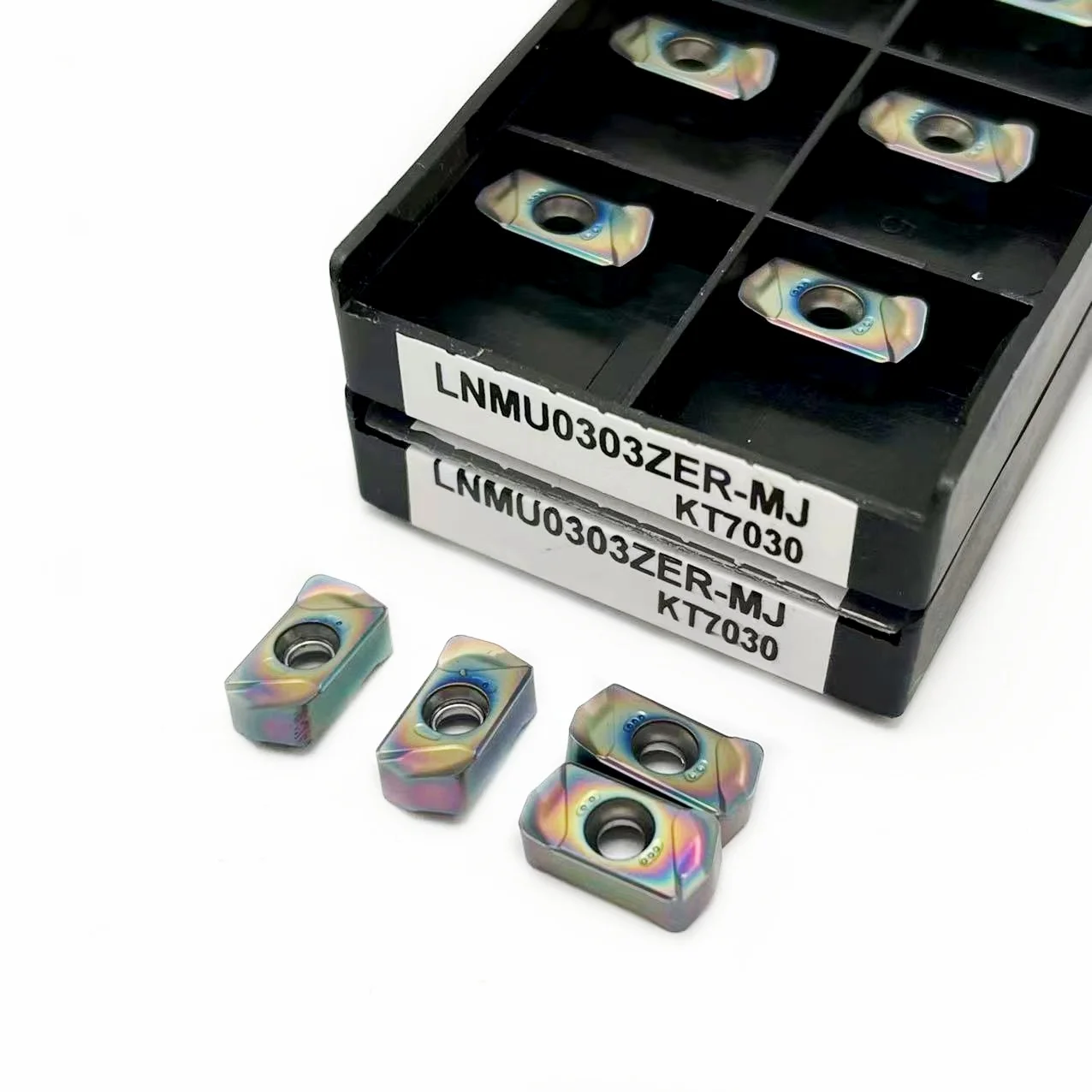 Lnmu0303zer Mj Kt7030 Wolfraam Draaien Hoge Snelheid Lnmu0303 Kt7030 Cnc Frees Gereedschap Carbide Dubbelzijdige Sneltoevoer Exnr03
