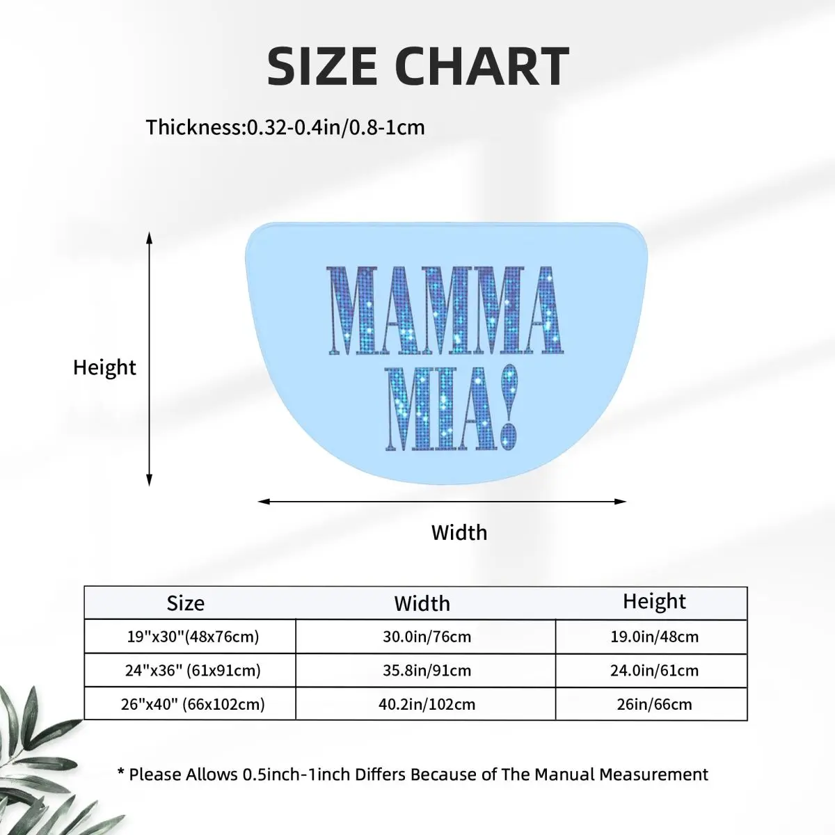 Mamma Mia -disco Soft Flannel Half Round Doormat Non Slip Bathroom Mat Absorbent Floor Carpet for Garage