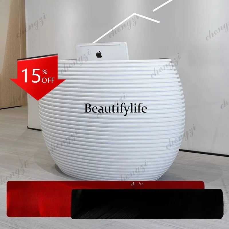 D80 Reception desk custom welcome reception custom fashion paint special-shaped irregular creative checkout page