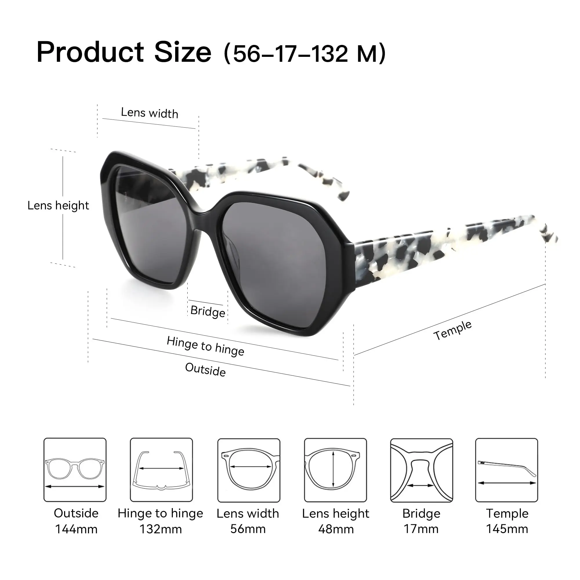 نظارات شمسية مستقطبة عصرية من BLUEMOKY للنساء: ظلال سداسية مصممة للسيدات - نظارات شمسية كلاسيكية مع حماية من الأشعة فوق البنفسجية 400 #5