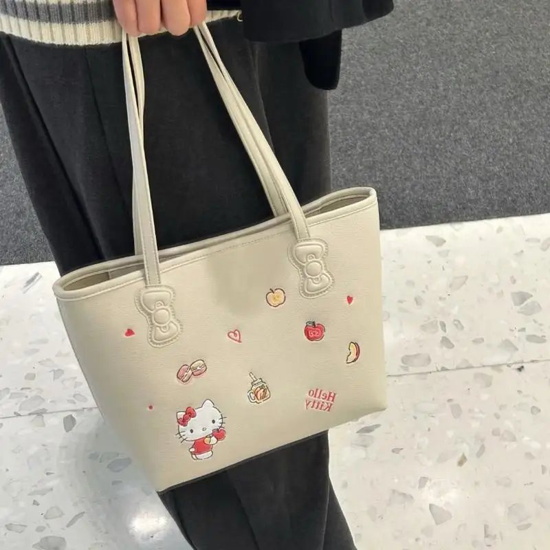 سانريو مرحبا كيتي حقيبة التخزين حقيبة مستحضرات التجميل حقيبة تسوق لطيف موضة أنيمي الكرتون Kawaii الحرم الجامعي السفر في الهواء الطلق المحمولة