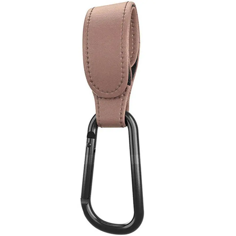 

PU Leather Aluminum Alloy Carabiner Hanging Bags Pram Hook Baby Bag Stroller Hook Stroller Hooks Clips Cart Organizer