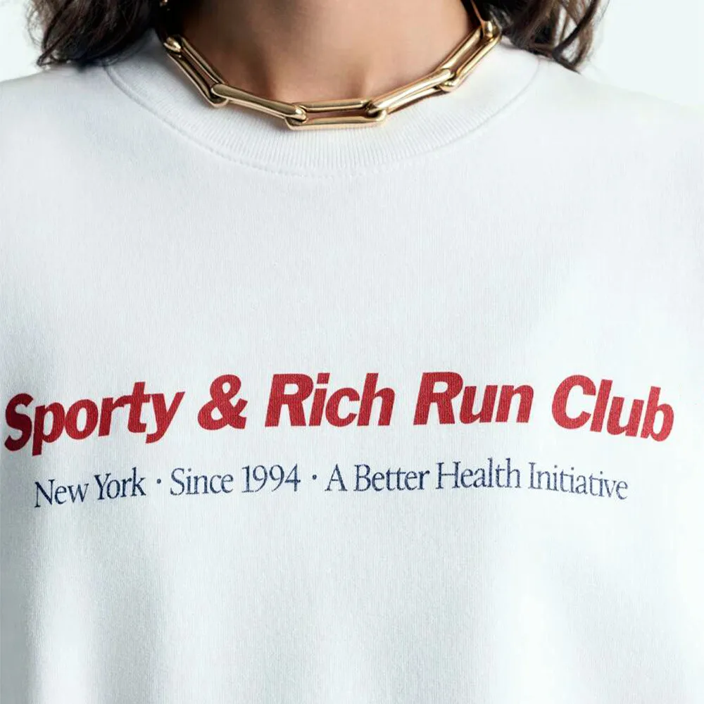 

Новые весенние свитшоты унисекс с принтом «Running Club», белые, из махрового хлопка, с круглым вырезом, в винтажном стиле, свободного кроя, повседневные джемперы