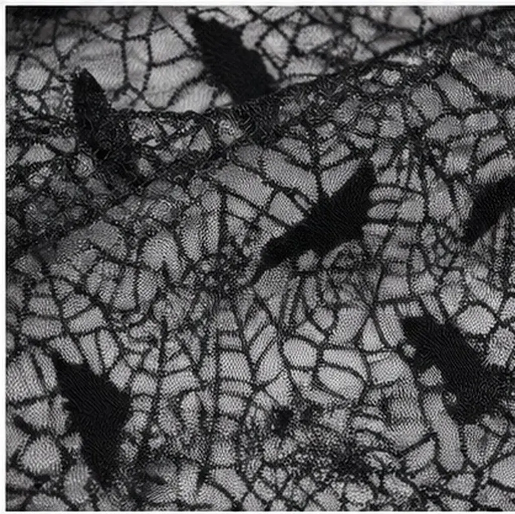 1Pcs Halloween Spider Web Lace Tablecloth Black Scary Party Decoration Horror Atmosphere Cobweb Lace Cover for Fireplace
