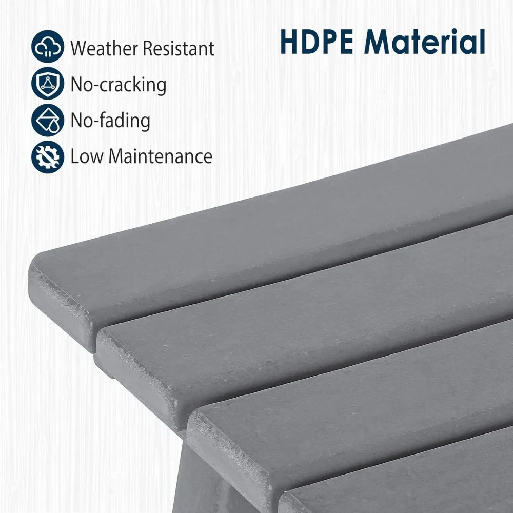 Wetterfeste Barhocker für den Außenbereich, 61 cm, wasserdichte HDPE-Stühle mit Fußstütze, langlebige Barhohe Sitzgelegenheiten für Terrasse