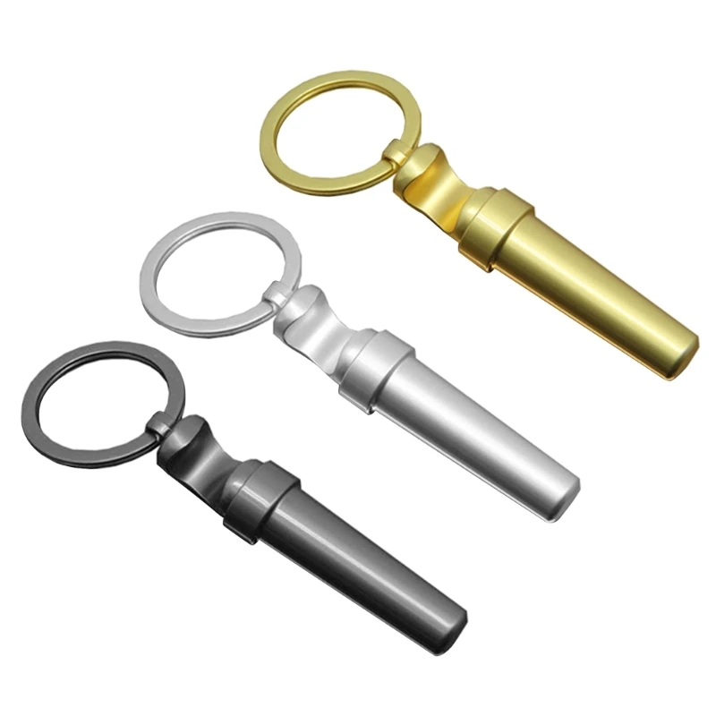 

Mini Pocket Cylindrical Beer Bottle Opener Zinc Alloy Creative Mini Key Chain Portable Tool Gadgets Opener with Key Ring