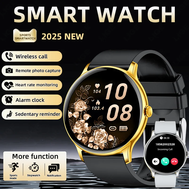 

LIGE New Voice Calling Smart Watch 1.38" HD Color Display Fitness Tracking Smartwatch Men Ladies Heart Rate Blood Oxygen Watches