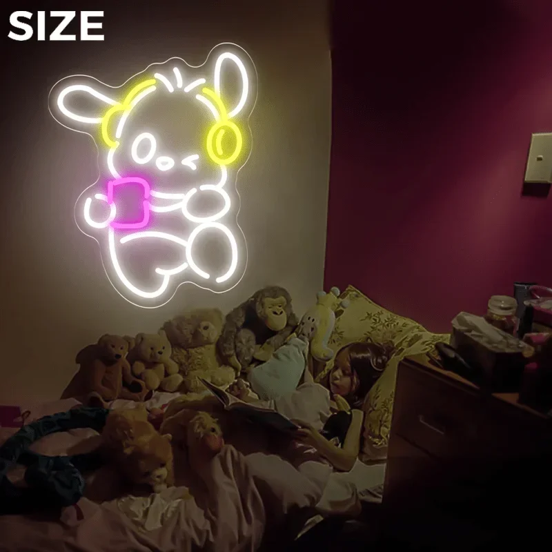 سانريو Pochacco النيون LED ضوء النيون عكس الضوء USB لغرفة النوم غرفة المعيشة متجر حفلة Kawaii ديكور جدران المنزل هدية للأطفال #2