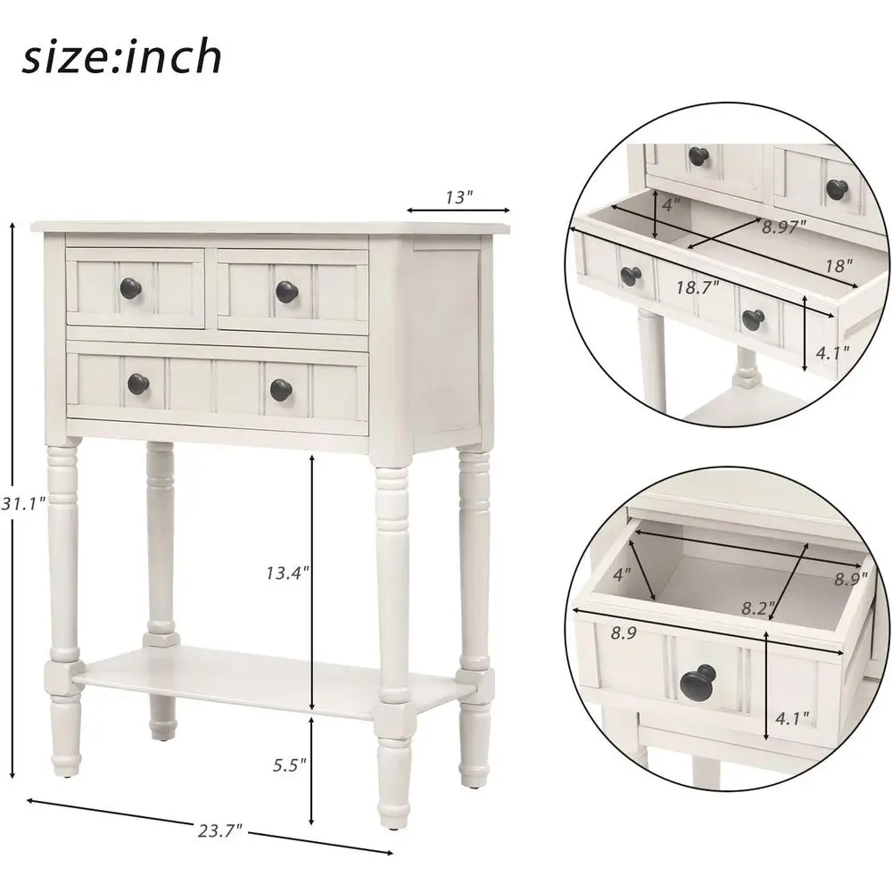 Narrow ole Soa Table Sideboard with 3 Storage Ders and Bottom Shel or Living Room, Entryway