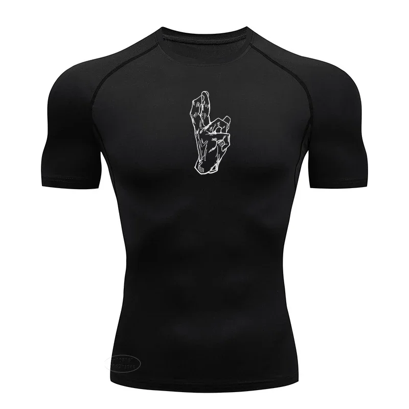 

Men Sports Compression Shirt Quick-drying Bottoming T-shirt Sports Gym Fitness Training Short-sleeved Outdoor Jogging Top S-3XL