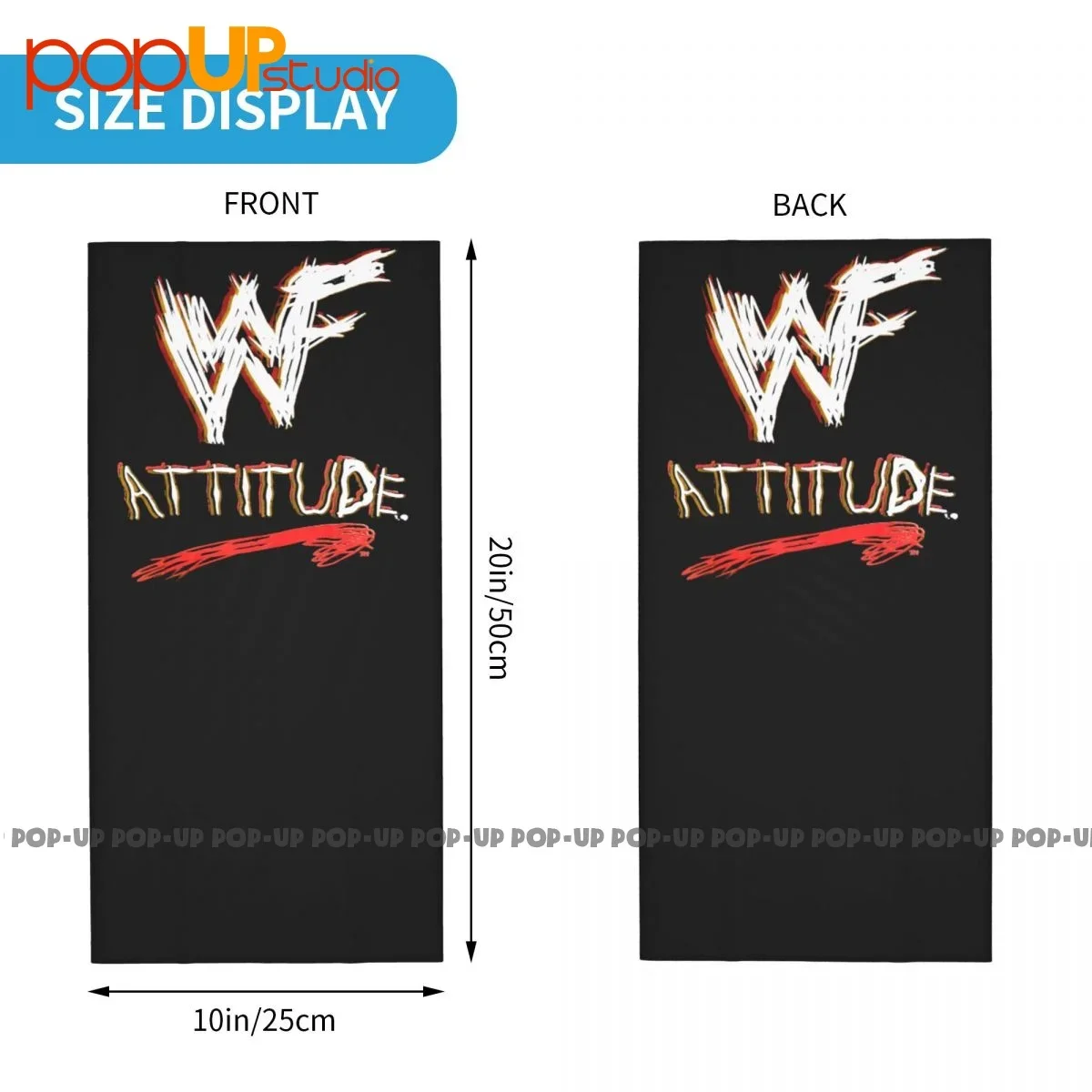 Wrestling Neck Gaiter para Home Game, Bandana e Lenço, Wwf Atitude, 2005