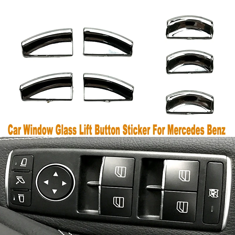 

Window Glass Lift Button Patch Trim Sticker Accessories For Mercedes Benz A B C E GLE GLA CLA GLK Class W176 W204 W212 W166 W218