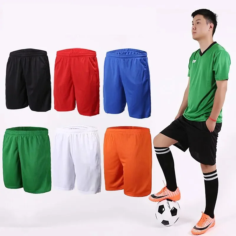 Calções casuais masculinos esportivos para treinamento de futebol, uniforme de futebol, corrida, basquetebol, monocromático, solto para praia