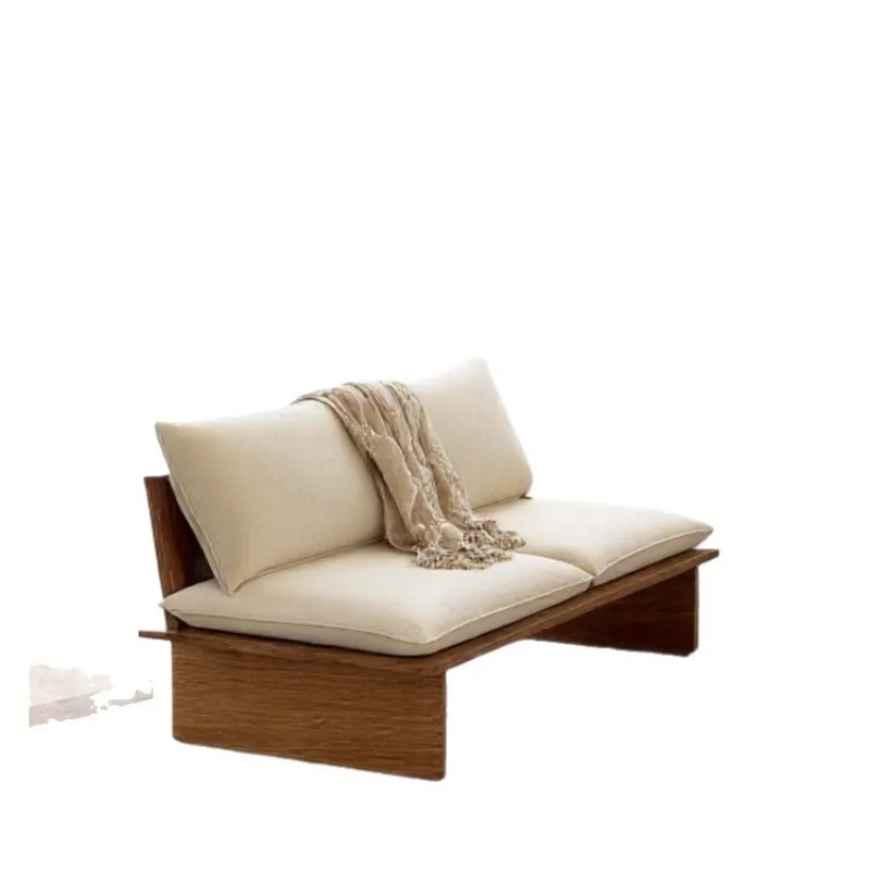 

Wabi Sandy wind solid wood floor sofa, removable and washable retro cafe B & B hotel lobby booth seating area reception
