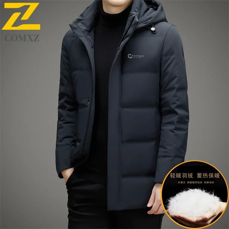 

COMXZ 2025 Men's Winter Jacket New Leisure Warm Outdoor Business Trip Down Jacket Snow Activity Lightweight Design Padding Coat
