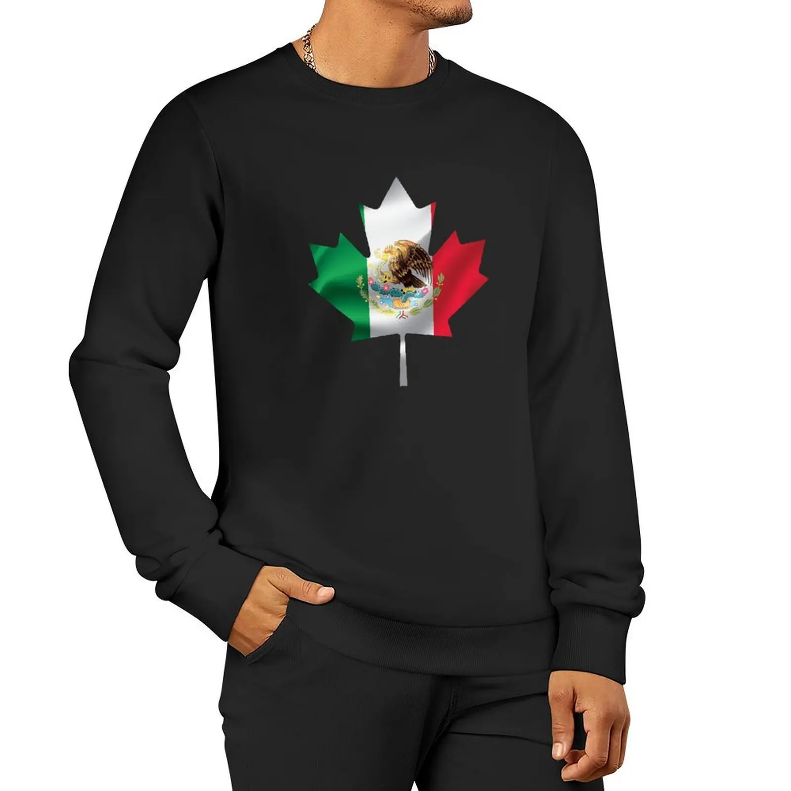 Mexican Canadian Pride Flag Pullover Hoodie graphic t shirts men men clothes hooded sweatshirt for men