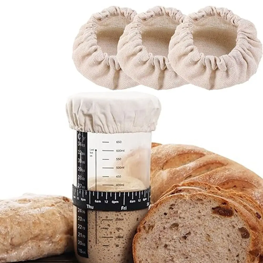 1PC Cotton Cloth Fermentation Bottle Cover Portable Multifunction Sourdough Starter Jar Covers Reusable Dust Cover Cloth Covers