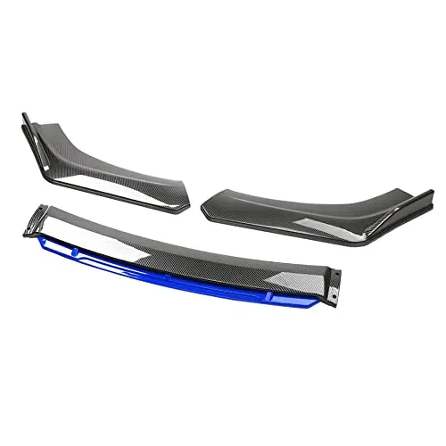 

4Pcs/Set Car Front Bumper Lip Splitter Spoiler Diffuser Carbon Fiber Look & Blue