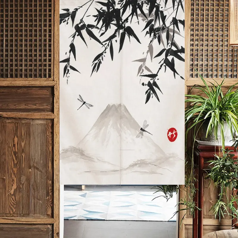 VIKAMA Chinese Zen Curtain Kitchen Bedroom Partition Curtain Guesthouse Tea Room Short Curtain Half Curtain Home Decoration
