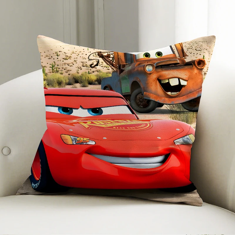 

Disney Cars Lightning McQueen & Mater Pillow Cover Cartoon Desert Pattern Decorative Cushion Sofa Bedroom Kids Gift