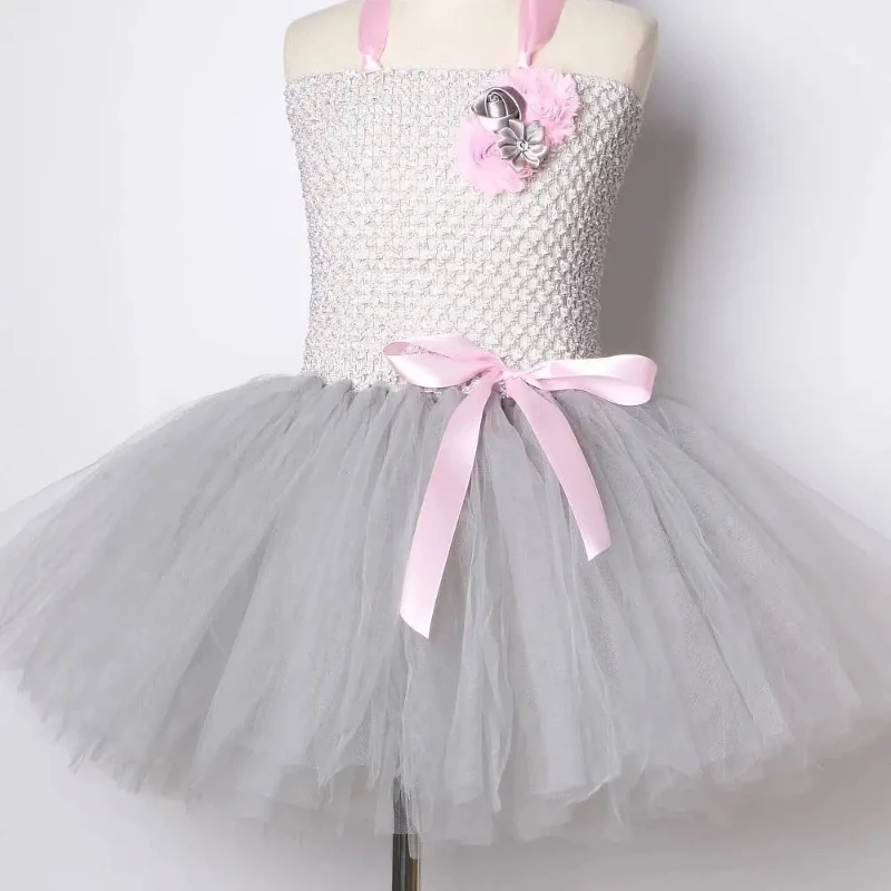 Grey Mouse Costumes Girls Tutu Dress Children Animal Costume Kids Halloween Dresses for Girls Baby Clothes for Birthday Party image 3