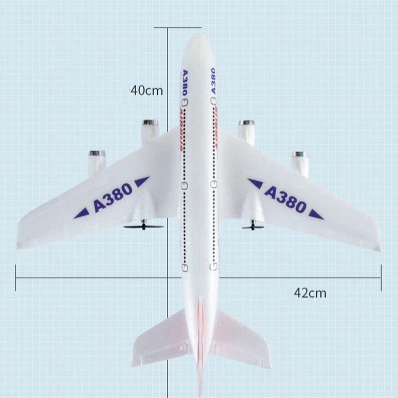 Boeing-avión Airbus A380 a Control remoto para niños, juguete de avión de ala fija, 747G, 2 canales, regalo, 2,4