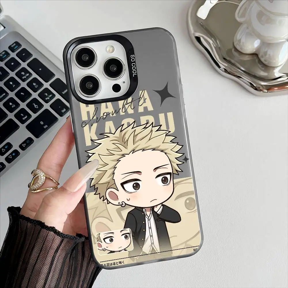 حافظة هاتف K-Kaoru Hana wa Rinto Saku لهاتف آيفون 16 15 14 13 12 17 Pro Max زر معدني مستقل مطلي بالكهرباء