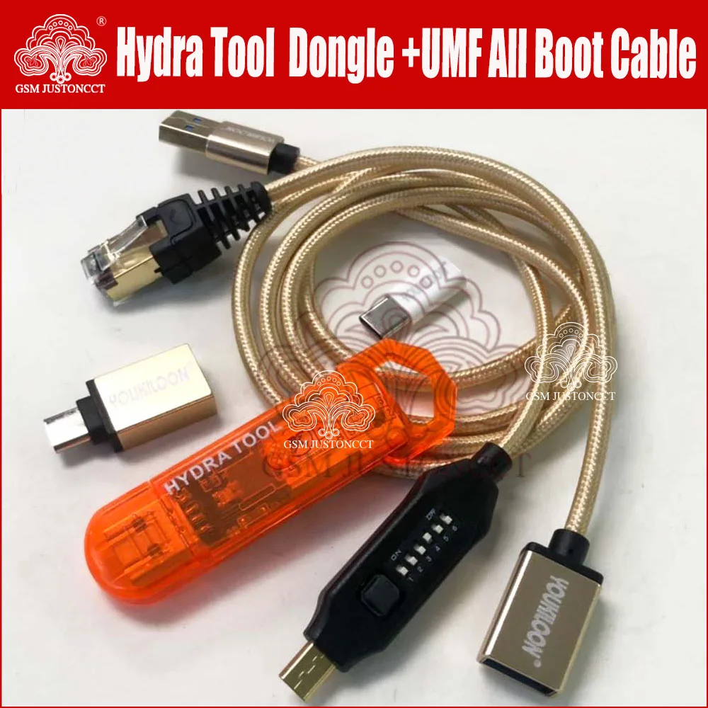 Original Hydra Tool Dongle is the Key for All HYDRA Tool, Softwares + UMF All Boot Cable Set (EASY SWITCHING) and Micro