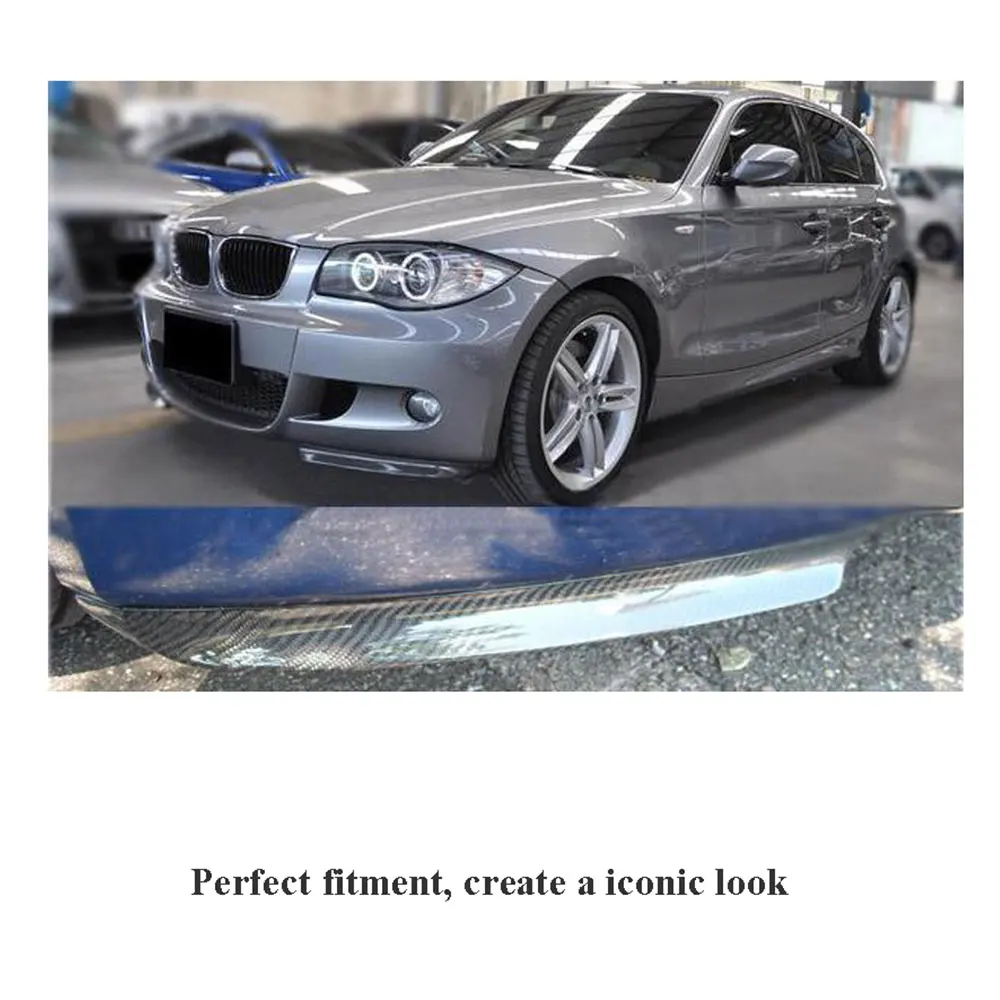 Real Carbon Fiber Front Bumper Splitters Aprons Flaps Cupwings Spoiler For BMW 1 Series E87 M Sport 2007-2011 Front Splitters view 2