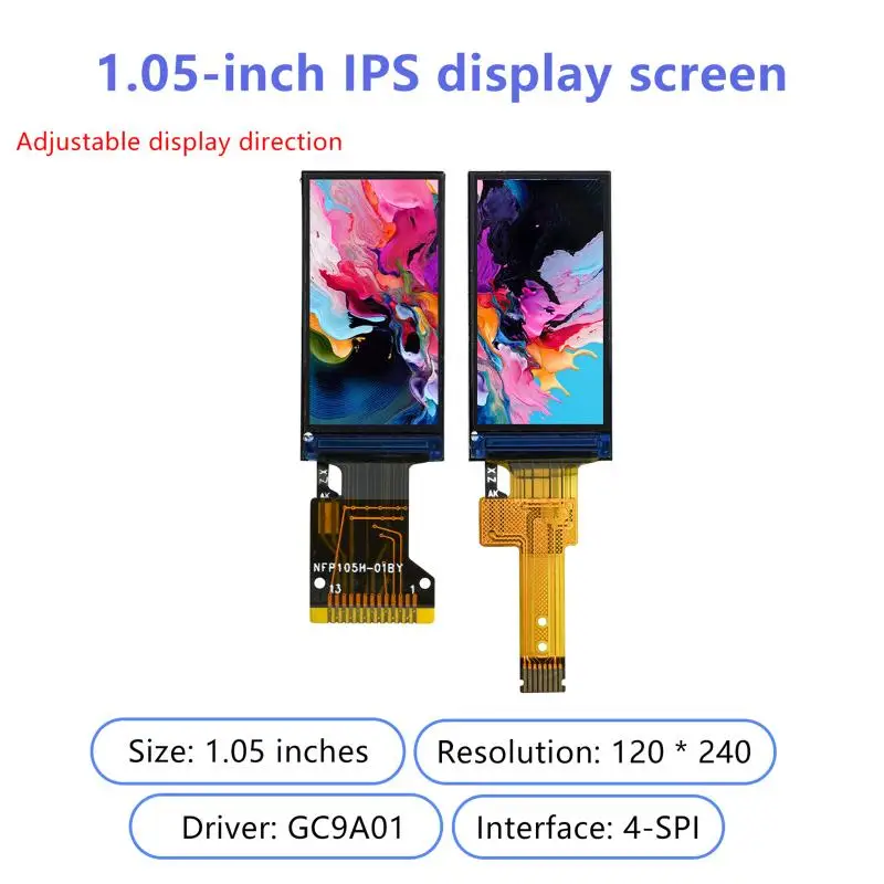 New Sale 1.05 Inch TFT Display LCD Screen Module 120(RGB)*240 SPI Interface GC9A01 Driver 13Pin 8Pin HD IPS LCD Display