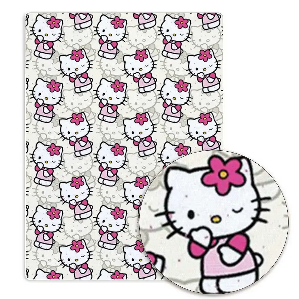 

Hello Kitty 140x50 см мультяшная хлопчатобумажная ткань в стиле пэчворк, детский домашний текстиль, шитье, кукольное платье, занавеска, полиэфирная хлопковая ткань