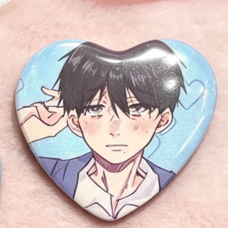 Summer Hikaru Died Yoshikaru Heart Button Pins, Cosplay Accessory, Itabag Backpack Jacket Decor BL Anime Fan Collectible Gift