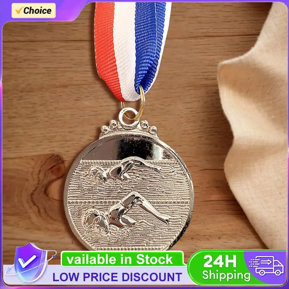 

5cm Swimming Medal Sports Rewards with Neck Ribbon Metal Winner Medals 1st/2nd/3rd Place Medals for Competitions Party Race