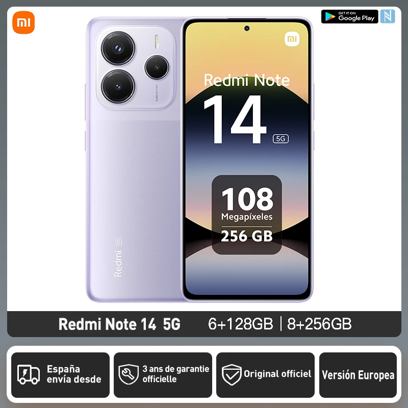 Xiaomi Redmi Note 14 5G European Version 8+256GB  Dimensity 7025-Ultra AMOLED Display 6.67