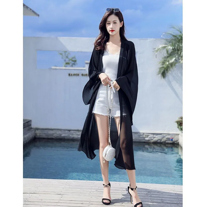 Super Fairy Sun Protective Clothing Jacket Ladies Long 2025Summer New Chiffon Sunscreens Coat Cardigan Fashion Outwear Women Top