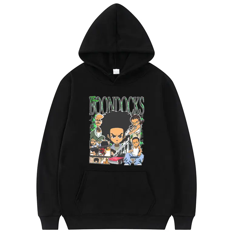 

Cartoon The Boondocks Huey and Riley Graphic Hoodie Men Women Casual Cotton Vintage Sweatshirt Men's Fashion Oversized Hoodies