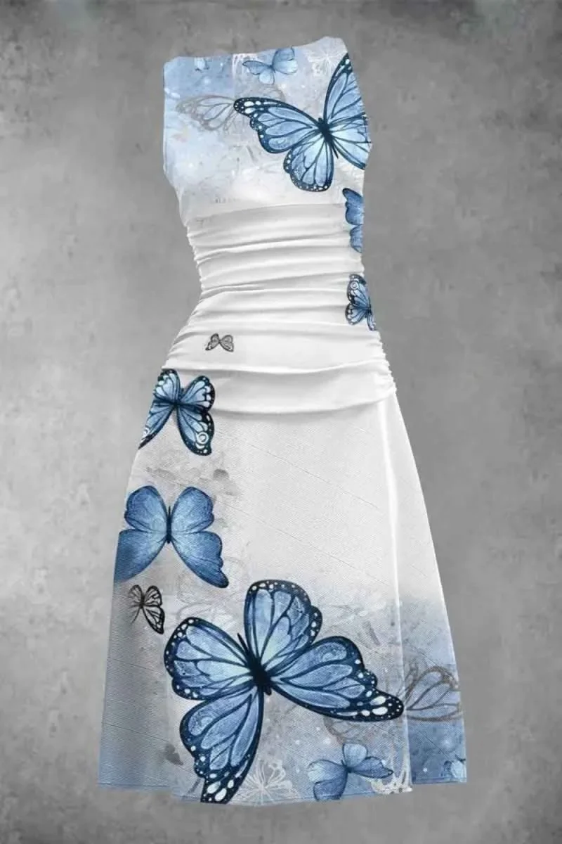 Vestido de mariposa sin mangas para mujer, Vestido de verano, elegante, playa, fiesta, gótico