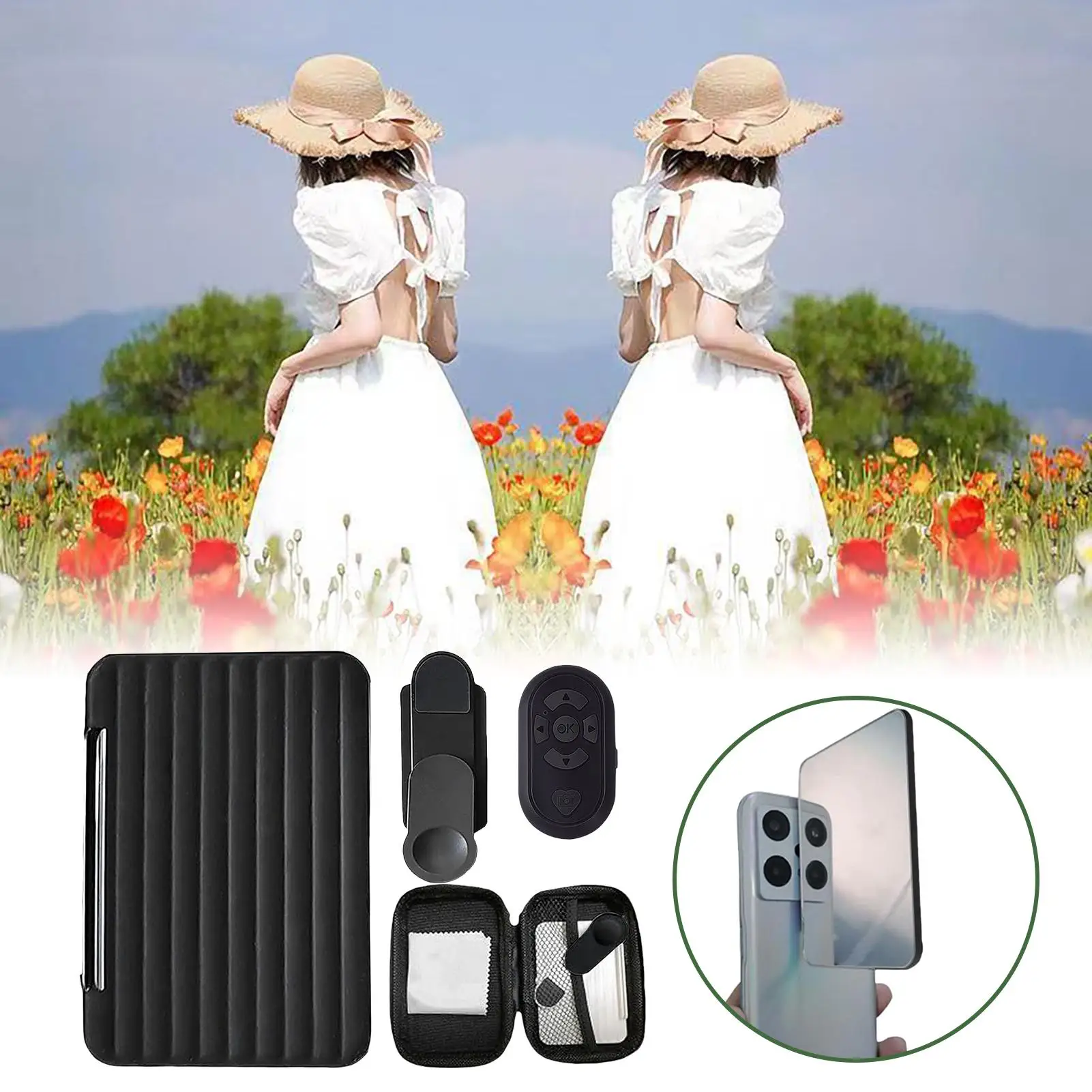 الهاتف الذكي كاميرا مرآة انعكاس كليب عدة الهاتف الذكي Selfie عاكس كليب كيت قابل للتعديل ملحقات الهاتف المحمول ل