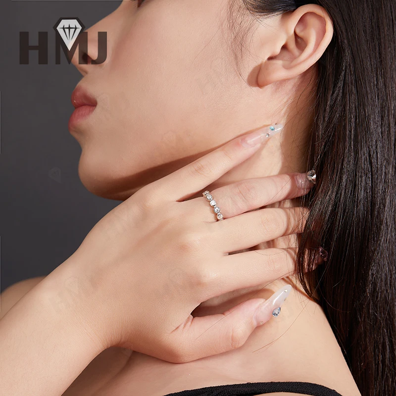 925 فضة خواتم مويسانيتي مختبر الماس D اللون VVS1 وضوح غير يتلاشى اقتراح المشاركة مجوهرات أعلى جودة السحر