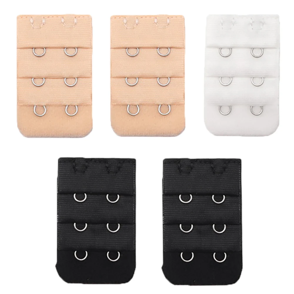 Elastic Hook Clip Bra Extension Strap Extenders para mulheres, cinto ajustável, acessórios, 3 linhas, 2 fivelas, 5pcs por conjunto