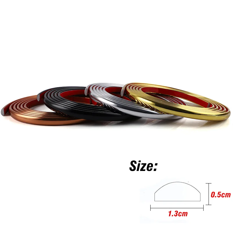 New 3M Self-adhesive Beautiful Edge PVC Gold Semicircular Line Background Wall Metal Decorative Strip Mirror Frame Sticker Decal